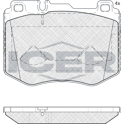 Front brake pad set ICER - 182195