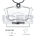 Rear brake pad set ICER - 181165-700