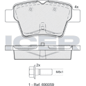 Rear brake pad set ICER - 181729-701