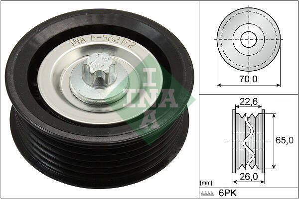 Deflection/Guide Pulley, V-ribbed belt
