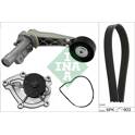 Pompa acqua + Kit cinghia Poly V INA - 529 0504 30