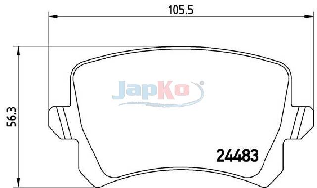 Rear brake pad set
