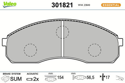 Jeu de plaquettes de frein avant VALEO 301821