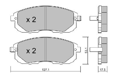 Jeu de plaquettes de frein avant AISIN BPNI-1005