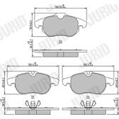 Front brake pad set JURID - 573723J