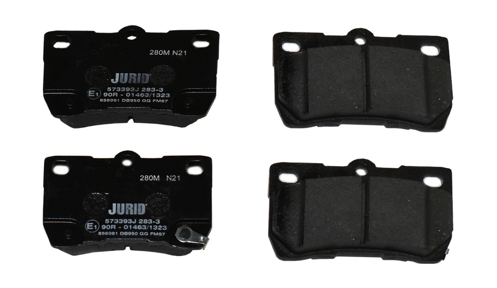 Rear brake pad set