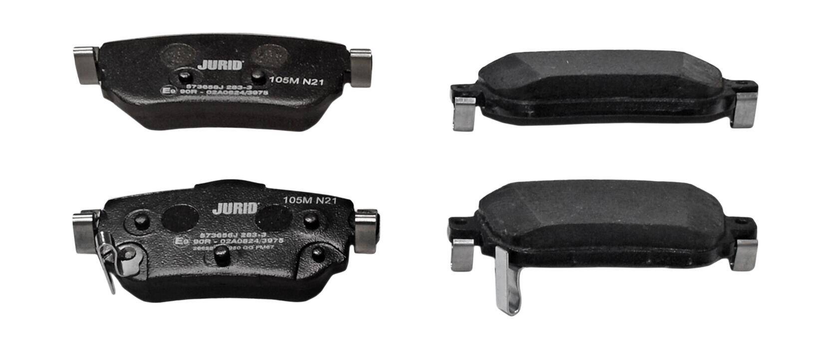 Rear brake pad set