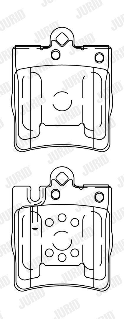 Rear brake pad set