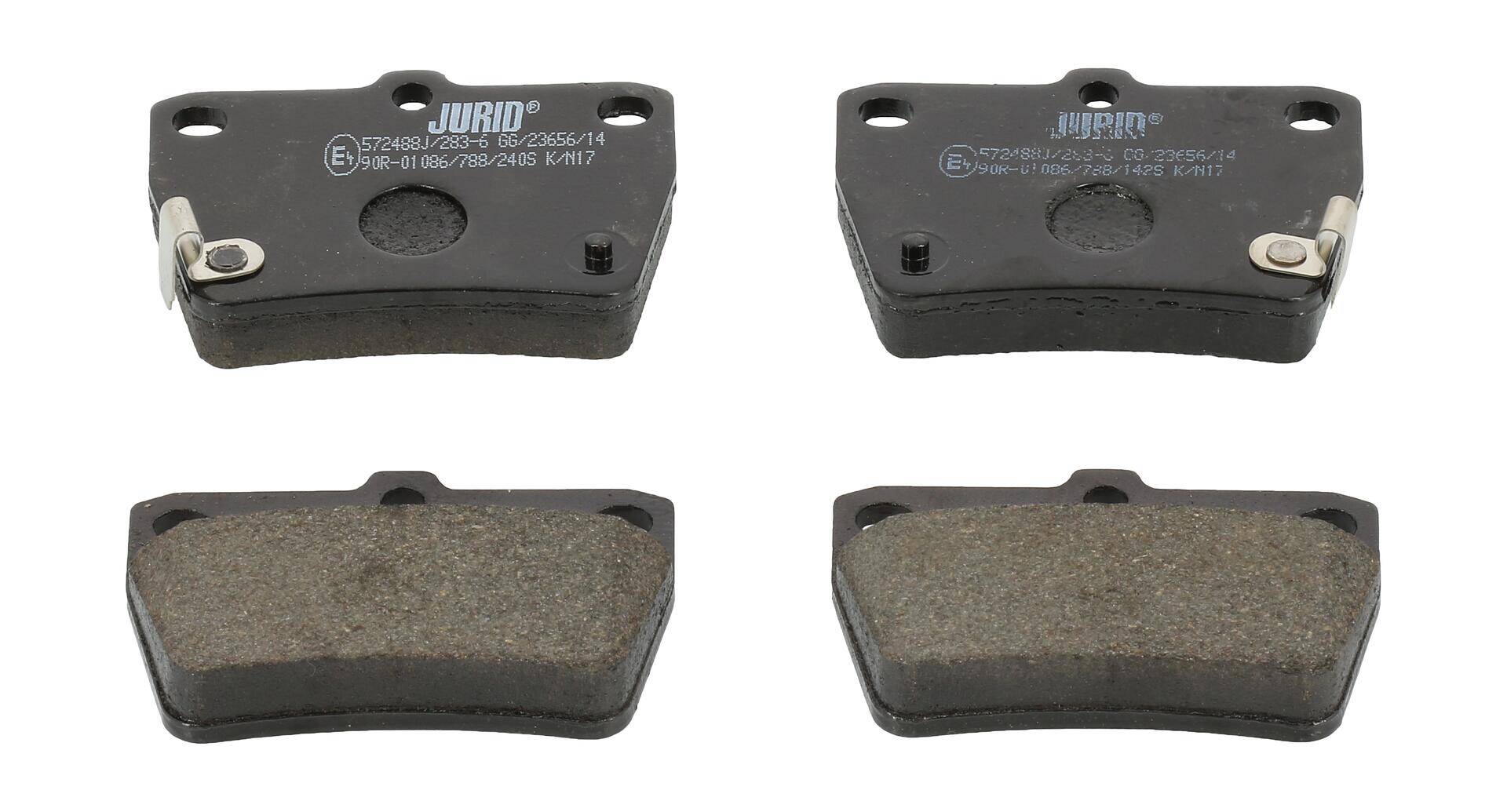 Rear brake pad set