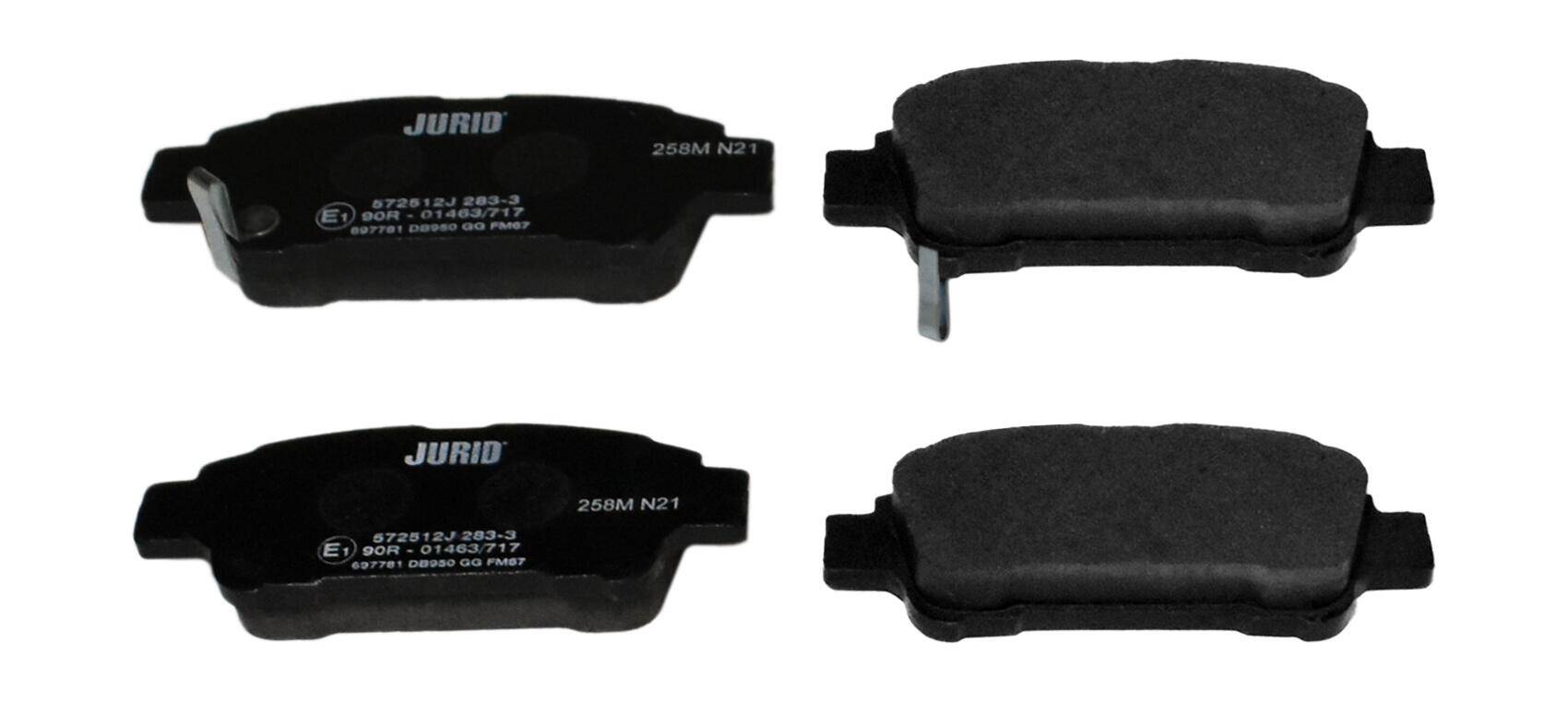 Rear brake pad set