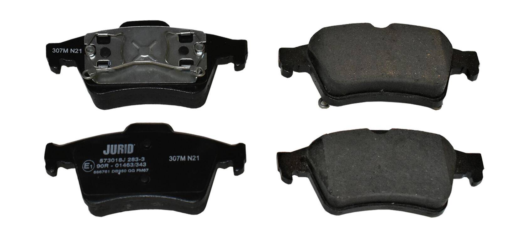 Rear brake pad set