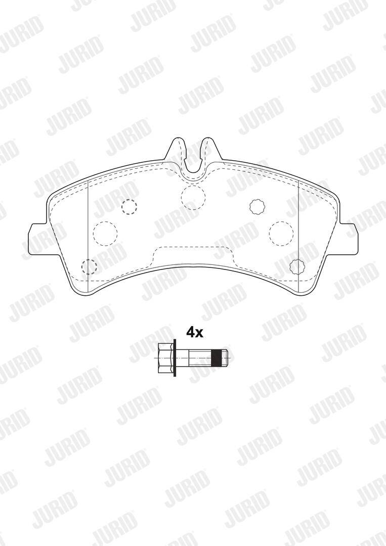 Rear brake pad set