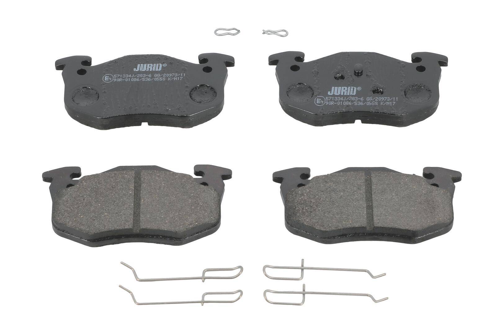 Rear brake pad set