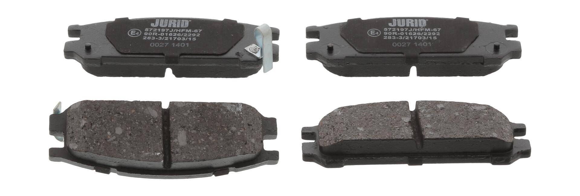 Rear brake pad set