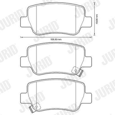 Rear brake pad set