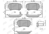 Rear brake pad set