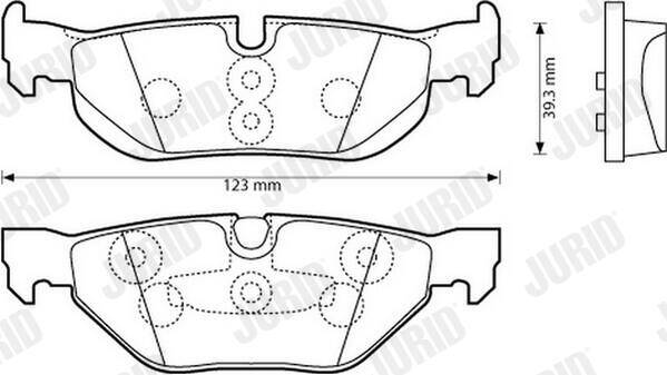 Rear brake pad set