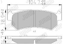Rear brake pad set