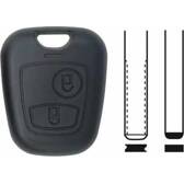 Coque clé adaptable pour Peugeot 2 boutons clé plate blister KEYSKAR - PC278L
