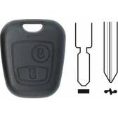 Coque clé adaptable pour Peugeot 2 boutons clé croix blister KEYSKAR - PC2CL