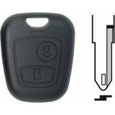 Coque clé adaptable pour Peugeot 2 boutons clé a dent blister KEYSKAR - PC2TL