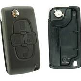 Coque clé adaptable pour PSA 4 boutons lame fraisée pile sur circuit KEYSKAR - PC4523