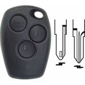 Coque clé adaptable pour Renault 3 boutons lame crantée blister KEYSKAR - RE34