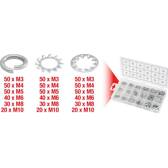 Toothed and standard washers assortment, M3-10, 720 pcs KS TOOLS - 970.0240