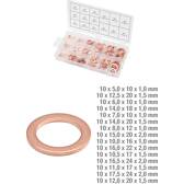 Surtido de anillos de estanquidad de cobre, Ø 5-17,5mm, 150 pzs. KS TOOLS - 970.0040