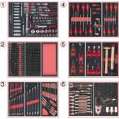 Composition d'outils 6 tiroirs pour servante, 428 pièces KS TOOLS - 714.0425