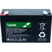 Batterie LUCAS VRLA / AGM Stand by : Loisir / Alarme / Camping-car / Marine 12AH LUCAS - LSLA12-6