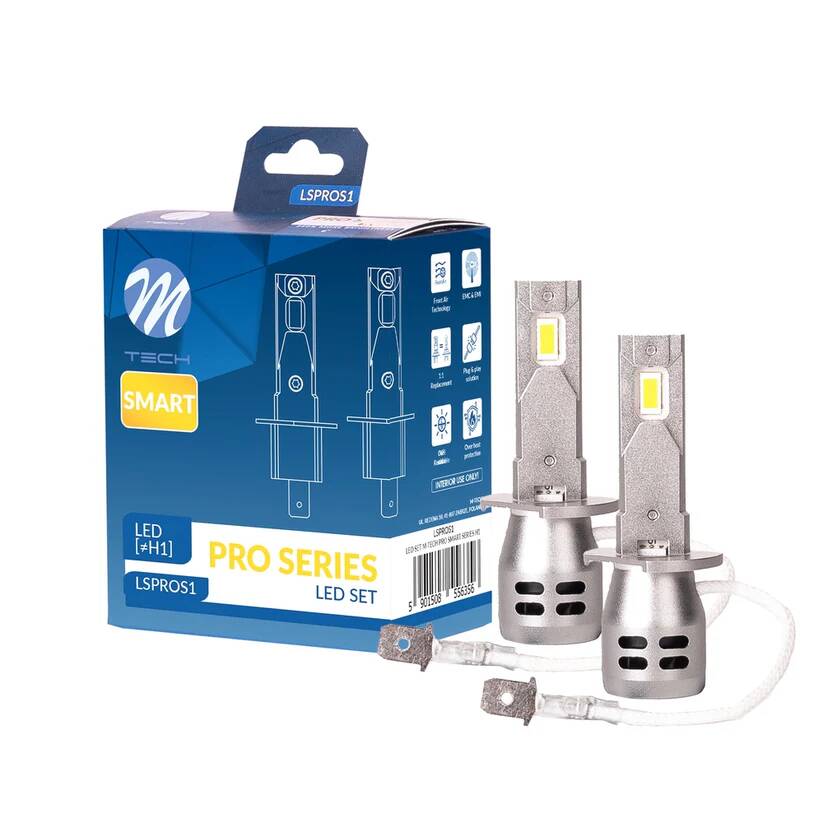 2 led bulbs h1 42w 12v 6000k 4600lm max plug and play