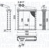 Värmeväxlare, kupévärmare MAGNETI MARELLI - 350218442000
