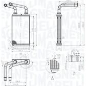 Värmeväxlare, kupévärmare MAGNETI MARELLI - 350218483000
