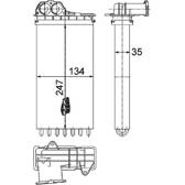 Kachelradiateur, interieurverwarming MAHLE BEHR - AH 194 000P