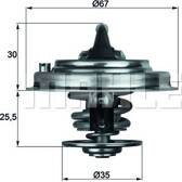 Termostato, refrigerante MAHLE BEHR - TX 30 87D