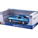 Chevrolet corvette pijlstaartrog 1965 auto - 1/18 - Blauw MAISTO - 931841