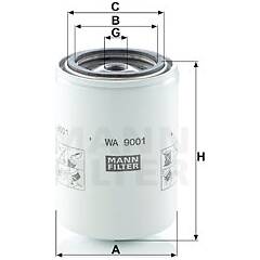 Filtre de liquide de refroidissement MANN-FILTER - WA 9001