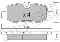 Bremsbeläge hinten (4er-Satz)