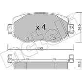 Front brake pad set (4 pcs) METELLI - 22-1110-0