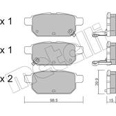 Rear brake pad set (4 pcs) METELLI - 22-0915-0