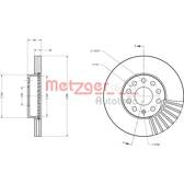 Brake disc set (2) METZGER - 6110021