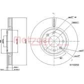 Brake disc set (2) METZGER - 6110050