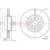 Brake disc set (2) METZGER - 6110072