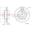 Brake disc set (2) METZGER - 6110143