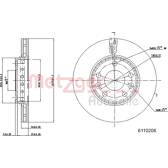 Brake disc set (2) METZGER - 6110206