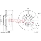 Brake disc set (2) METZGER - 6110230
