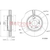 Brake disc set (2) METZGER - 6110584