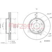 Brake disc set (2) METZGER - 6110721