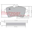 Front brake pad set (4 pcs) METZGER - 1170053